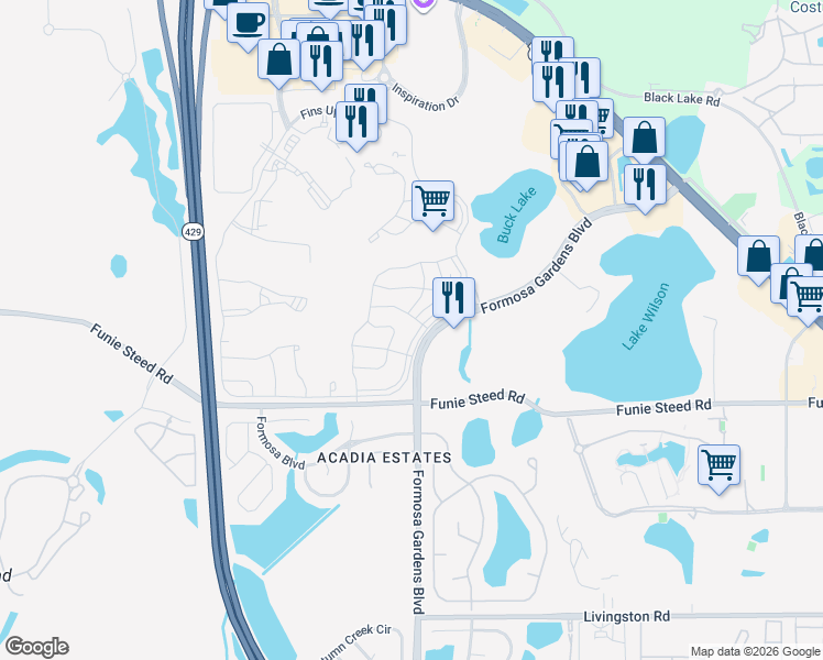 map of restaurants, bars, coffee shops, grocery stores, and more near 2952 Salted Rim Road in Four Corners