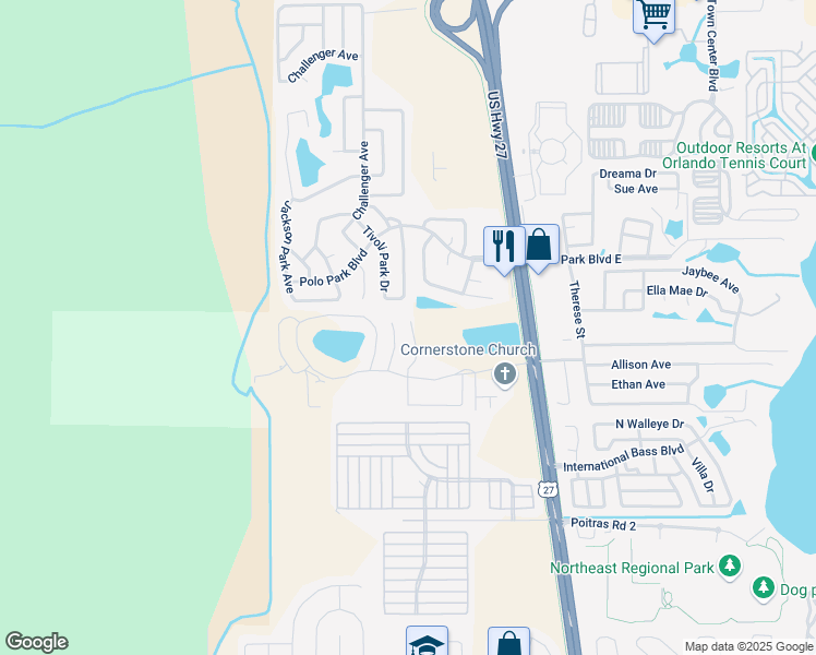 map of restaurants, bars, coffee shops, grocery stores, and more near 522 Australian Way in Davenport