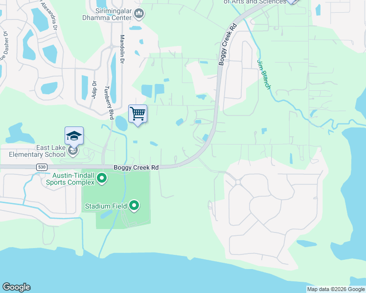 map of restaurants, bars, coffee shops, grocery stores, and more near 4255 Boggy Creek Road in Kissimmee