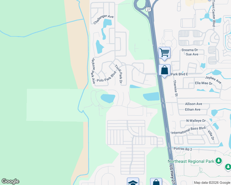 map of restaurants, bars, coffee shops, grocery stores, and more near 2428 Fan Palm Drive in Davenport