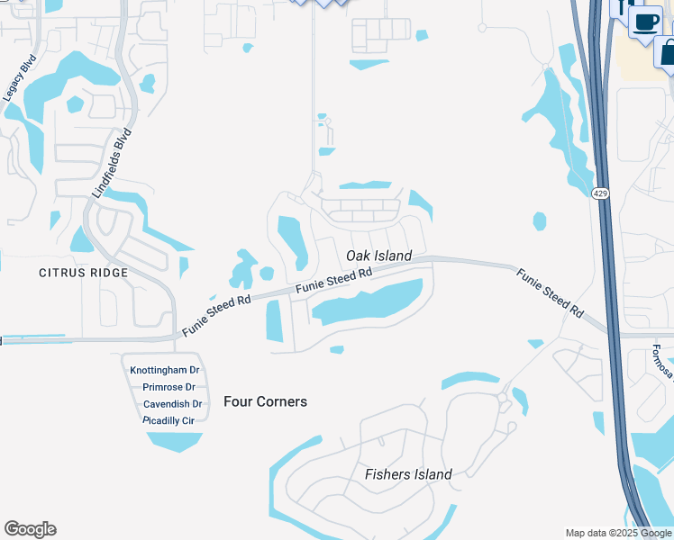 map of restaurants, bars, coffee shops, grocery stores, and more near 8558 Bay Lilly Loop in Kissimmee