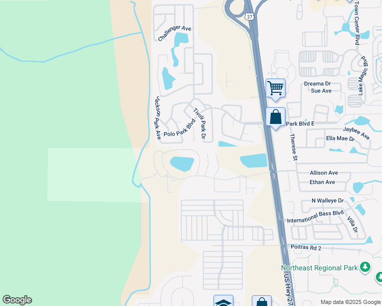 map of restaurants, bars, coffee shops, grocery stores, and more near 2428 Fan Palm Drive in Davenport
