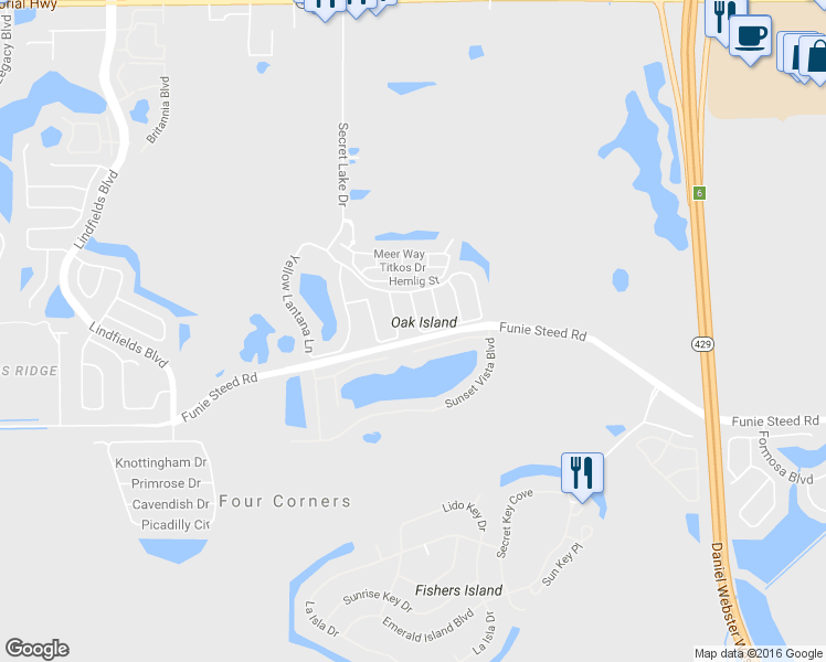 map of restaurants, bars, coffee shops, grocery stores, and more near 3022 White Orchid Road in Kissimmee