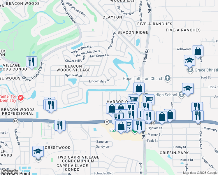 map of restaurants, bars, coffee shops, grocery stores, and more near 8702 Village Mill Row in Hudson