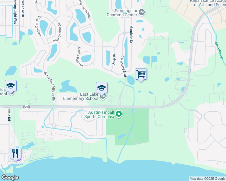 map of restaurants, bars, coffee shops, grocery stores, and more near 4019 Hely Cate Place in Kissimmee