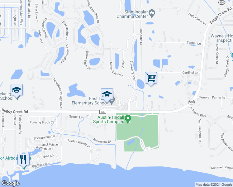 map of restaurants, bars, coffee shops, grocery stores, and more near 4012 Hely Cate Place in Kissimmee