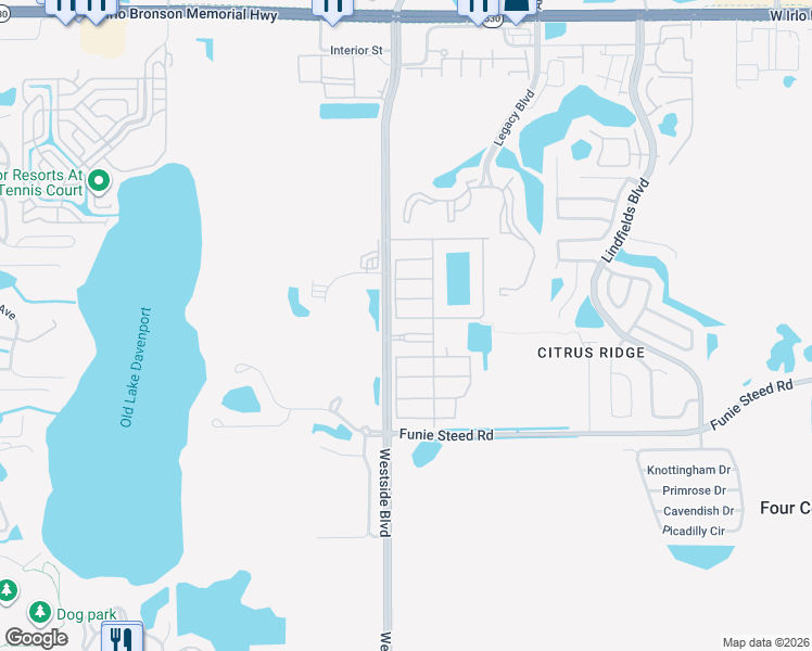 map of restaurants, bars, coffee shops, grocery stores, and more near 8979 Candy Palm Road in Kissimmee