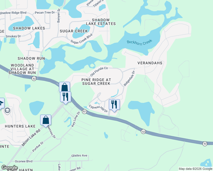map of restaurants, bars, coffee shops, grocery stores, and more near 13202 Old Florida Circle in Hudson