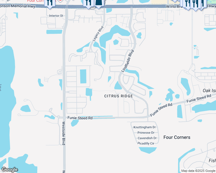 map of restaurants, bars, coffee shops, grocery stores, and more near 3006 Bransbury Court in Kissimmee