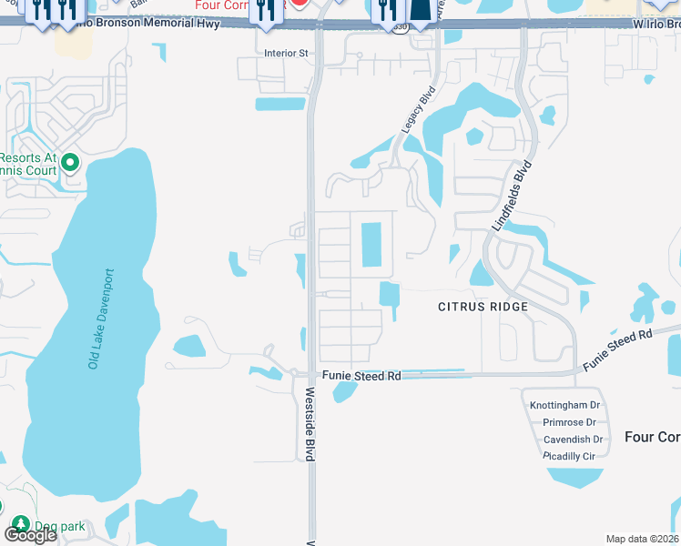 map of restaurants, bars, coffee shops, grocery stores, and more near 8947 Candy Palm Road in Kissimmee