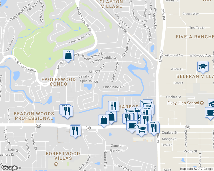 map of restaurants, bars, coffee shops, grocery stores, and more near 8509 Lincolnshire Drive in Hudson