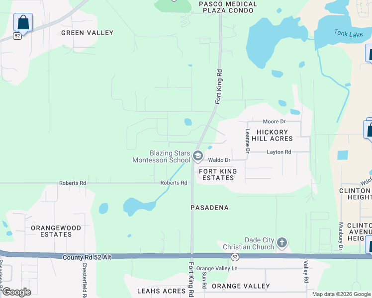 map of restaurants, bars, coffee shops, grocery stores, and more near 12315 Fort King Road in Dade City