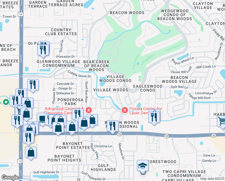 map of restaurants, bars, coffee shops, grocery stores, and more near 7801 Danube Drive in Hudson