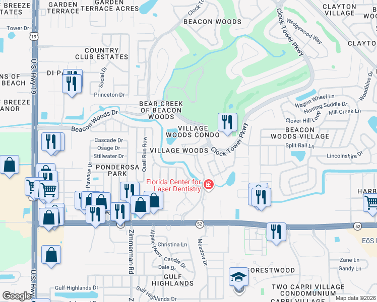 map of restaurants, bars, coffee shops, grocery stores, and more near 7801 Danube Drive in Hudson