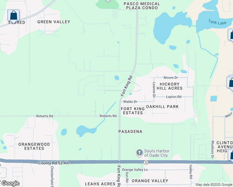 map of restaurants, bars, coffee shops, grocery stores, and more near 12315 Fort King Road in Dade City