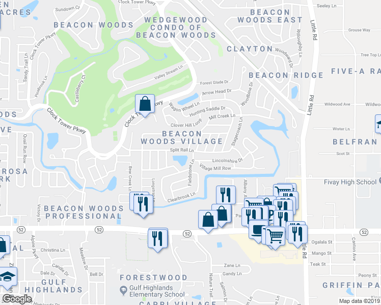 map of restaurants, bars, coffee shops, grocery stores, and more near 8318 Split Rail Lane in Hudson