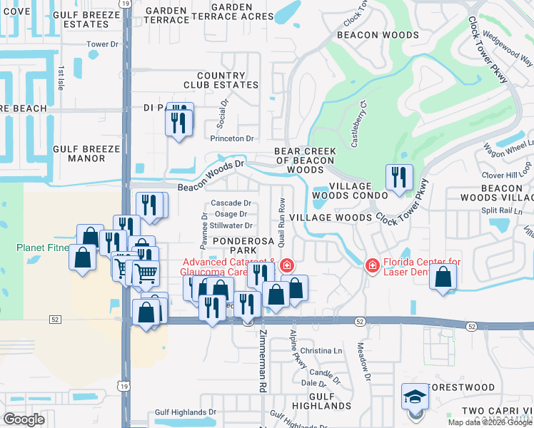 map of restaurants, bars, coffee shops, grocery stores, and more near 12313 Partridge Hill Row in Hudson