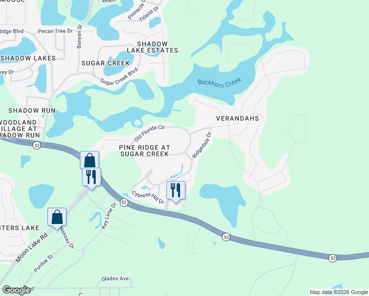 map of restaurants, bars, coffee shops, grocery stores, and more near 13319 Old Florida Circle in Hudson