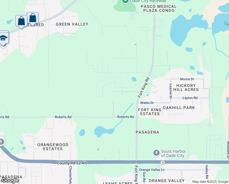 map of restaurants, bars, coffee shops, grocery stores, and more near 12327 Fort King Road in Dade City