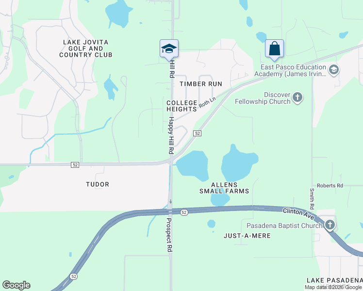 map of restaurants, bars, coffee shops, grocery stores, and more near 12330 Lakeview Drive in Dade City