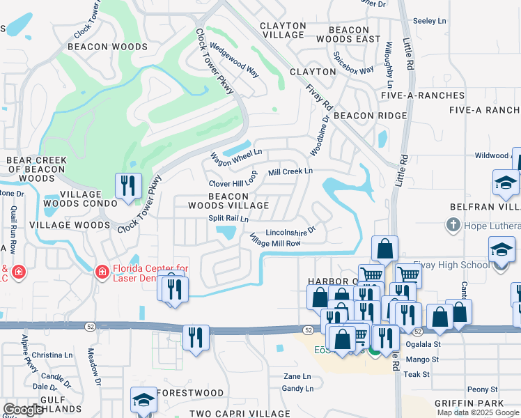 map of restaurants, bars, coffee shops, grocery stores, and more near 12407 Yorktown Lane in Hudson
