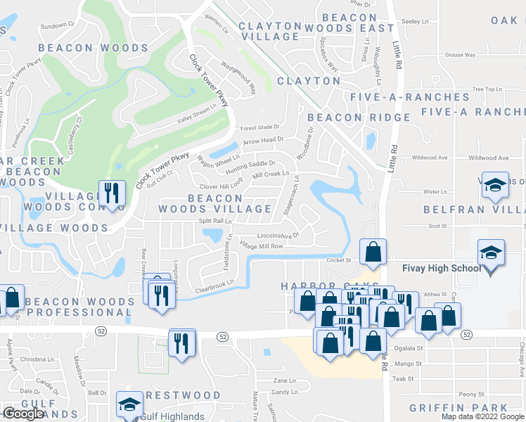 map of restaurants, bars, coffee shops, grocery stores, and more near 12407 Gunstock Lane in Hudson