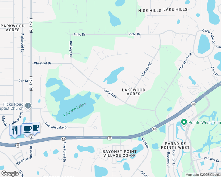 map of restaurants, bars, coffee shops, grocery stores, and more near 10633 Tami Trail in Hudson