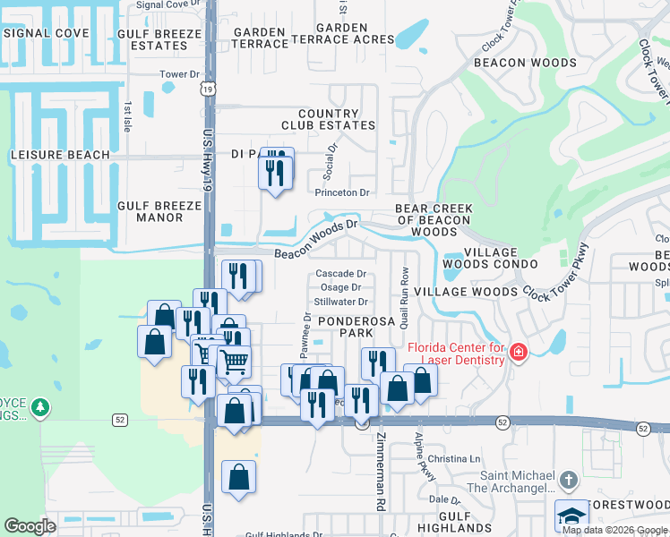 map of restaurants, bars, coffee shops, grocery stores, and more near 7315 Cascade Drive in Hudson