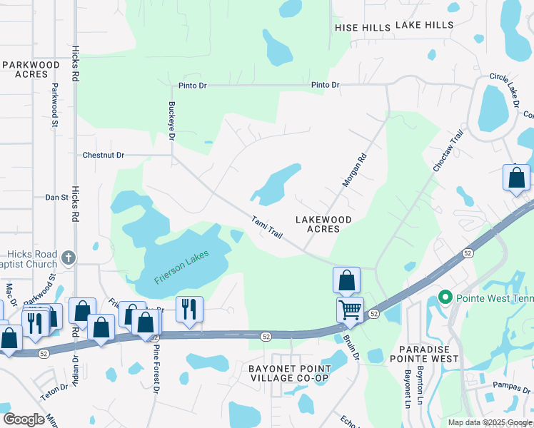 map of restaurants, bars, coffee shops, grocery stores, and more near 10633 Tami Trail in Hudson