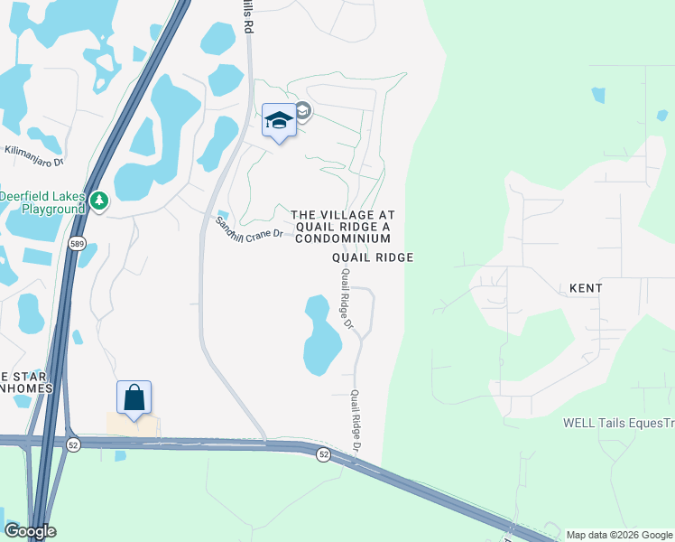 map of restaurants, bars, coffee shops, grocery stores, and more near 12411 Quail Ridge Drive in Spring Hill