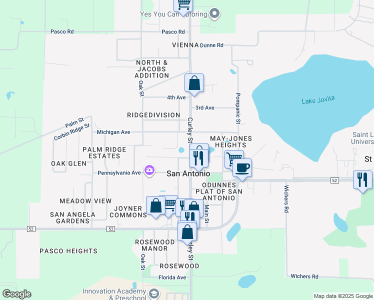 map of restaurants, bars, coffee shops, grocery stores, and more near 12353 Curley Street in San Antonio