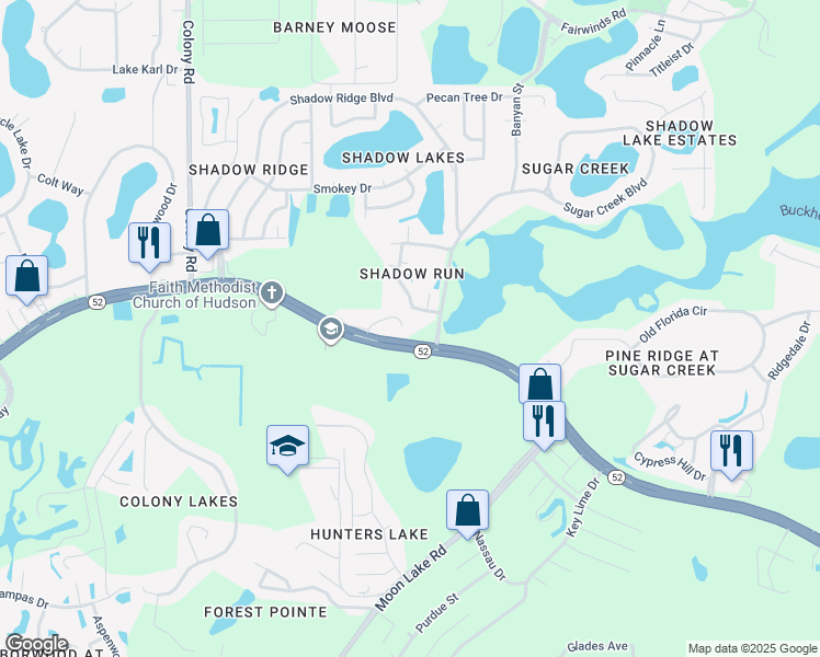 map of restaurants, bars, coffee shops, grocery stores, and more near 12509 Cavalier Ct in Hudson