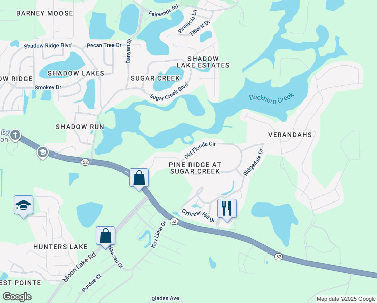 map of restaurants, bars, coffee shops, grocery stores, and more near 13642 Old Florida Circle in Hudson