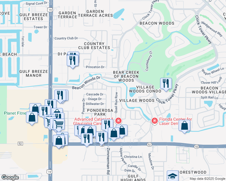 map of restaurants, bars, coffee shops, grocery stores, and more near 12408 Partridge Hill Row in Hudson
