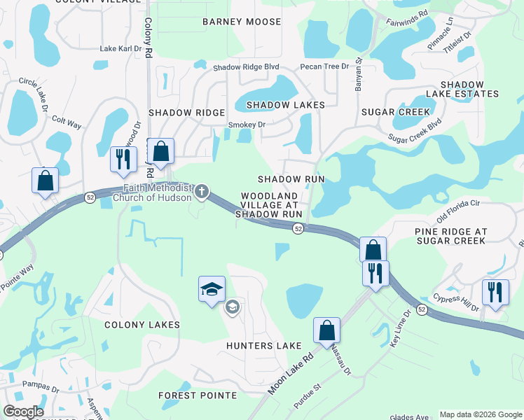 map of restaurants, bars, coffee shops, grocery stores, and more near 12411 Cavalier Court in Hudson