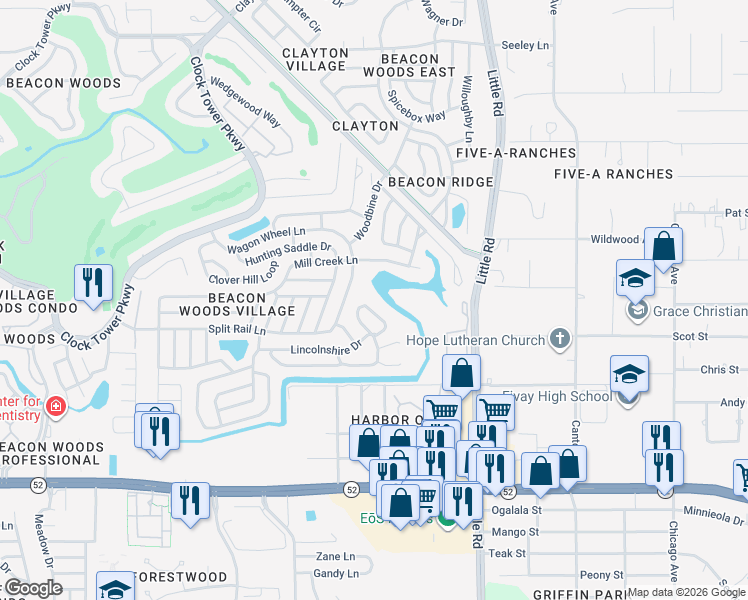 map of restaurants, bars, coffee shops, grocery stores, and more near 12414 Weather Stone Row in Hudson