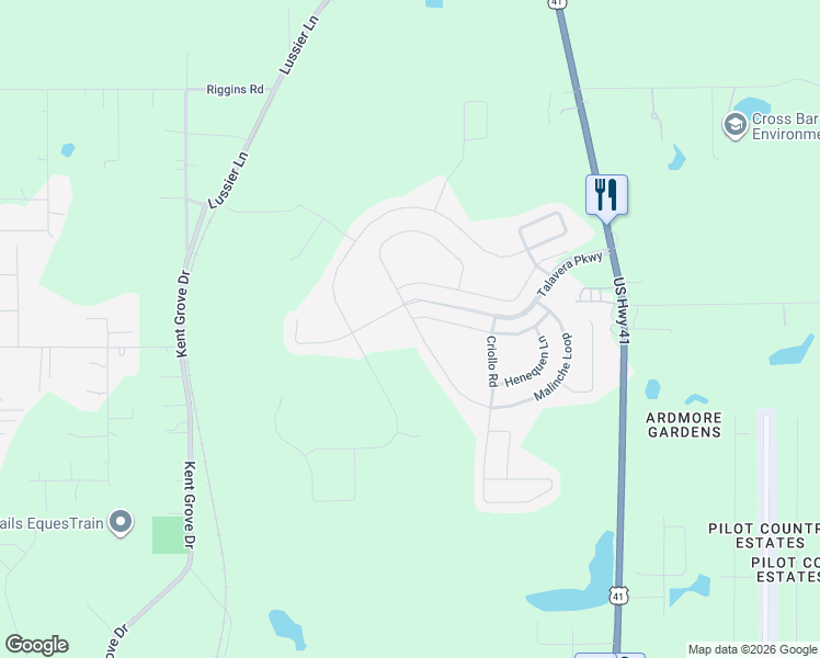 map of restaurants, bars, coffee shops, grocery stores, and more near 18592 Obregan Drive in Spring Hill