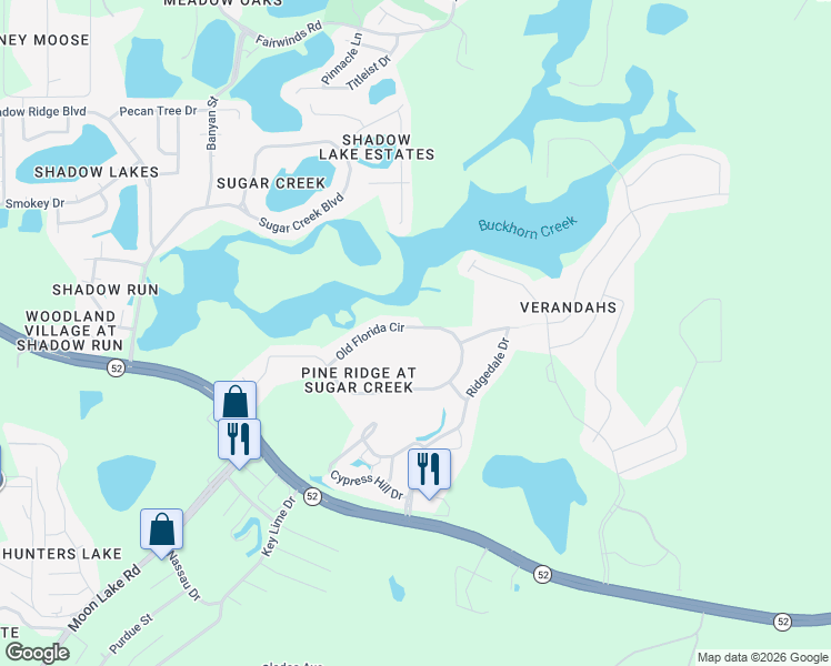 map of restaurants, bars, coffee shops, grocery stores, and more near 13507 Old Florida Circle in Hudson