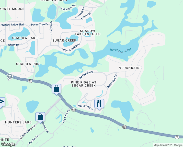 map of restaurants, bars, coffee shops, grocery stores, and more near 13533 Old Florida Circle in Hudson