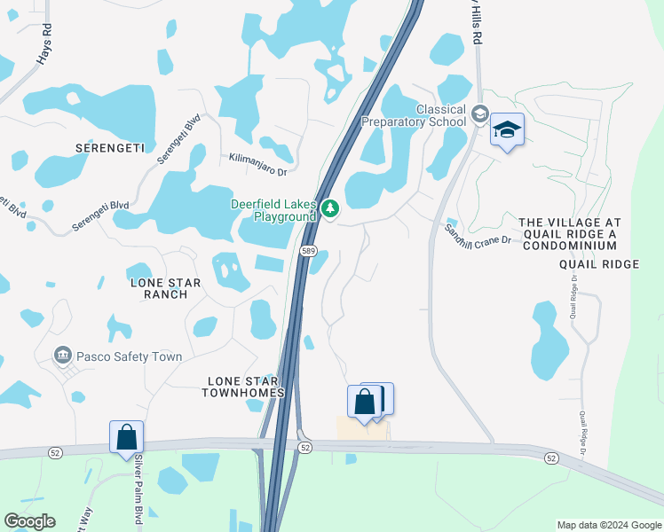 map of restaurants, bars, coffee shops, grocery stores, and more near 12433 Duckett Court in Spring Hill