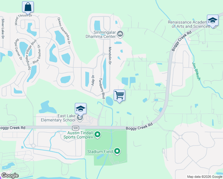map of restaurants, bars, coffee shops, grocery stores, and more near 3003 Mandolin Drive in Kissimmee