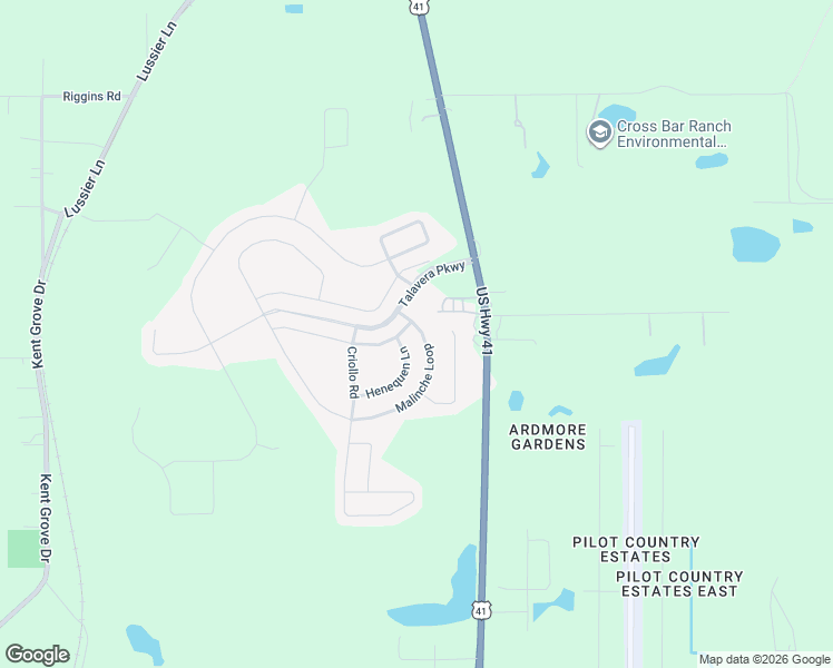 map of restaurants, bars, coffee shops, grocery stores, and more near 19065 Malinche Loop in Spring Hill