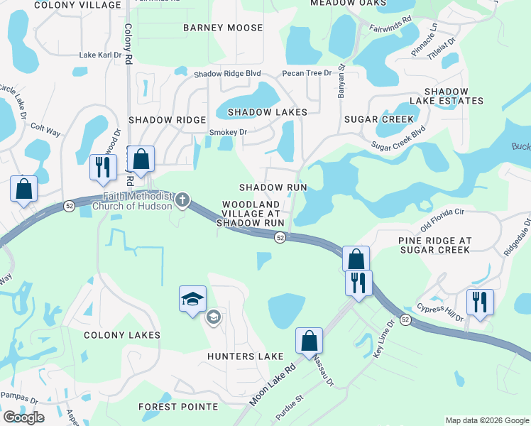 map of restaurants, bars, coffee shops, grocery stores, and more near 12449 Cavalier Court in Hudson