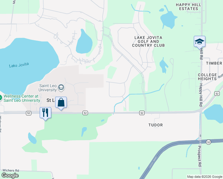 map of restaurants, bars, coffee shops, grocery stores, and more near 12223 Woodlands Circle in Dade City