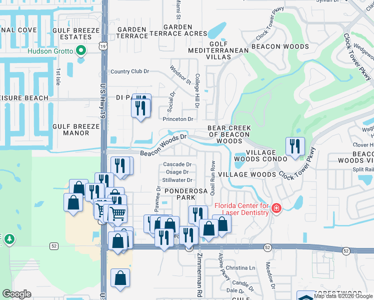 map of restaurants, bars, coffee shops, grocery stores, and more near 7408 Bellows Falls Lane in Hudson