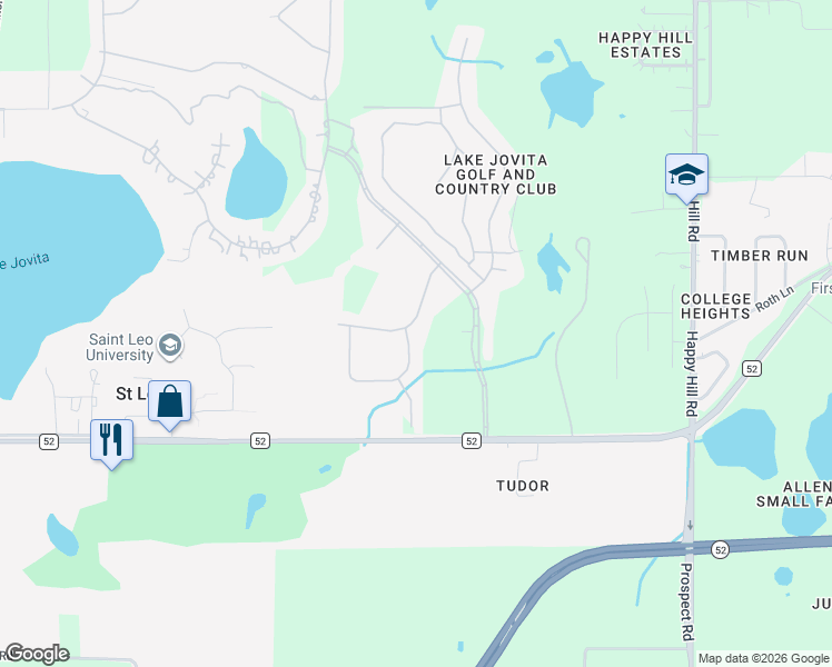 map of restaurants, bars, coffee shops, grocery stores, and more near 12450 Woodlands Circle in Dade City