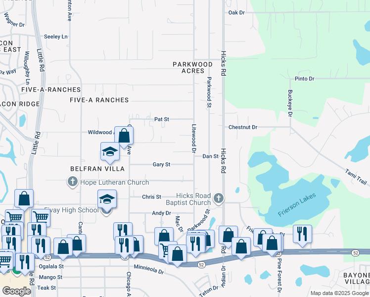 map of restaurants, bars, coffee shops, grocery stores, and more near 9741 Dick Street in Hudson