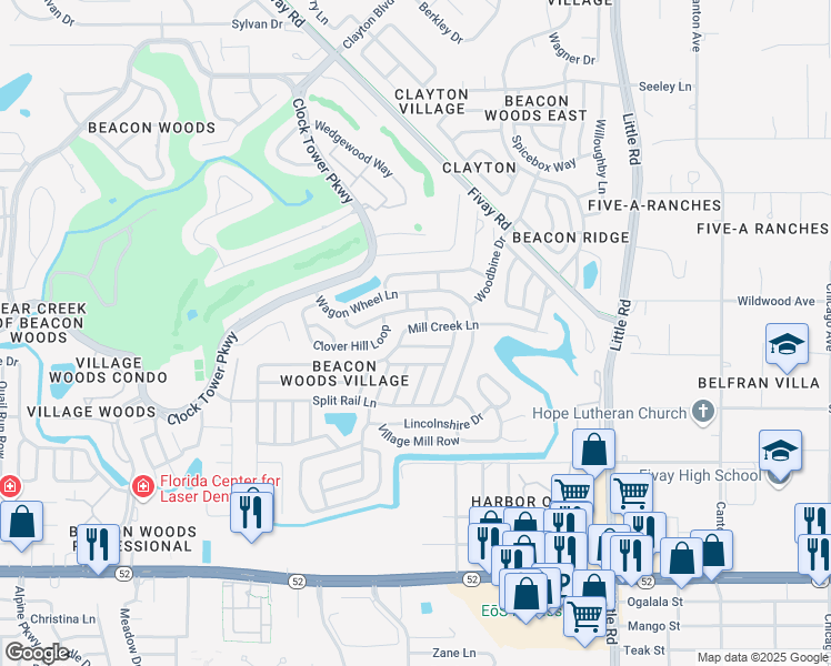 map of restaurants, bars, coffee shops, grocery stores, and more near 8508 Mill Creek Lane in Hudson