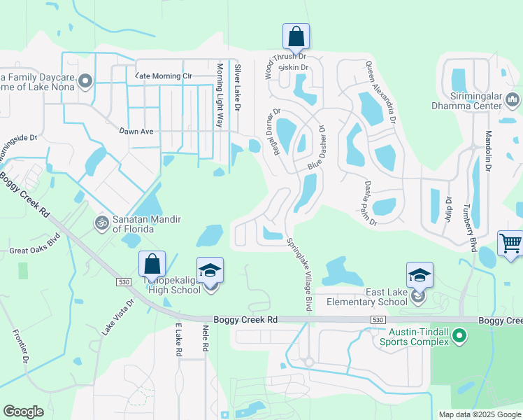 map of restaurants, bars, coffee shops, grocery stores, and more near 3044 Bay Laurel Circle North in Kissimmee