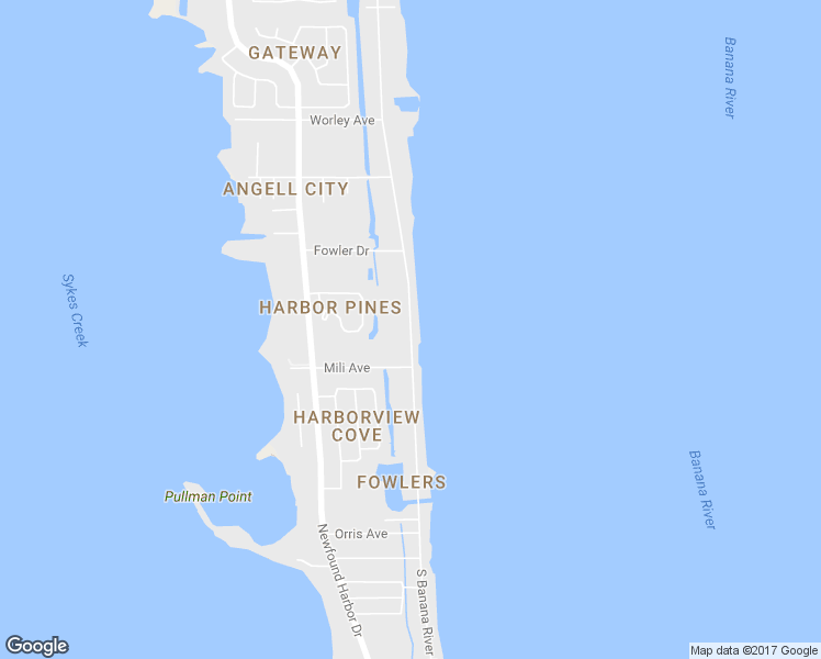 map of restaurants, bars, coffee shops, grocery stores, and more near 1009 South Banana River Drive in Merritt Island